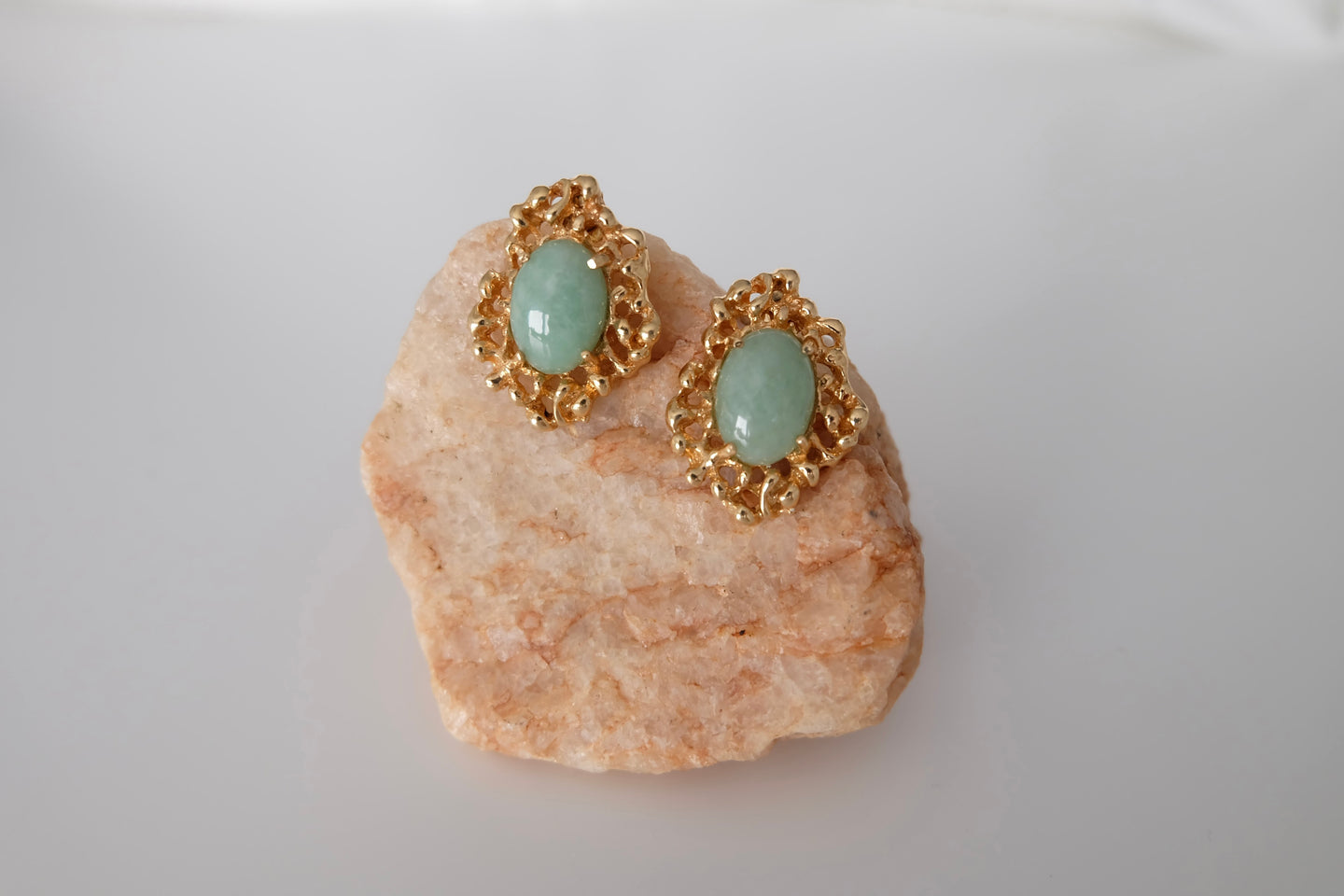 Jadeite Earrings with Gold Embellishment