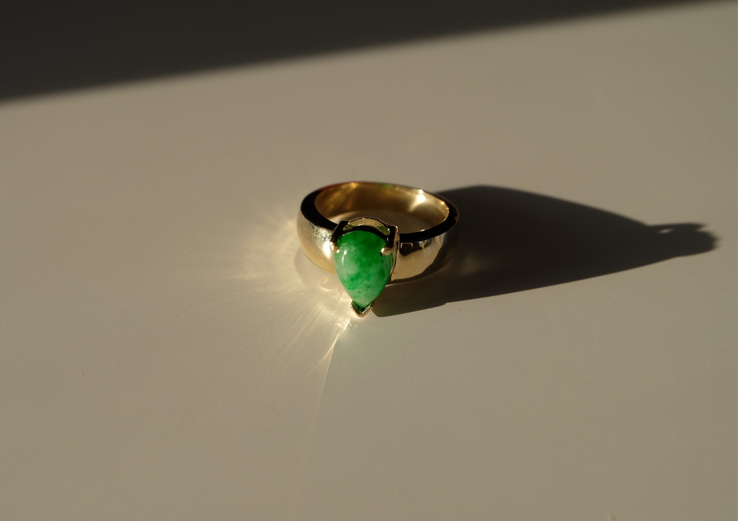 Teardrop Jadeite Ring
