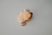 Load image into Gallery viewer, Lavender Jadeite Earrings with Gold Trim
