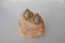 Load image into Gallery viewer, Jadeite Earrings with Gold Embellishment
