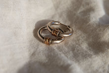Load image into Gallery viewer, Silver Hoops with gold detail

