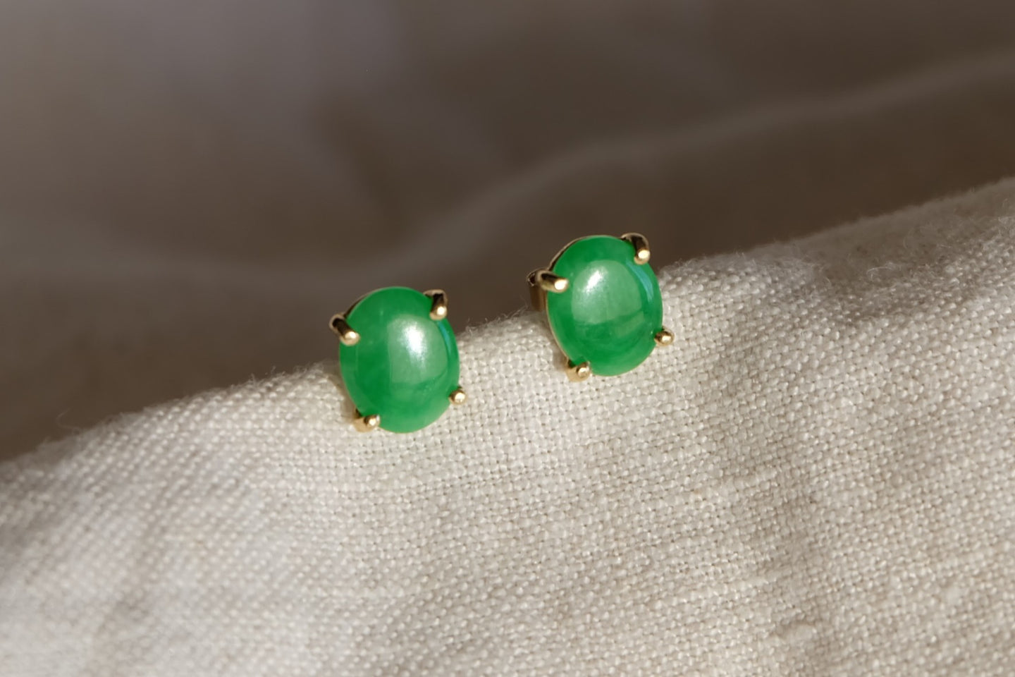 Jadeite Oval Earrings