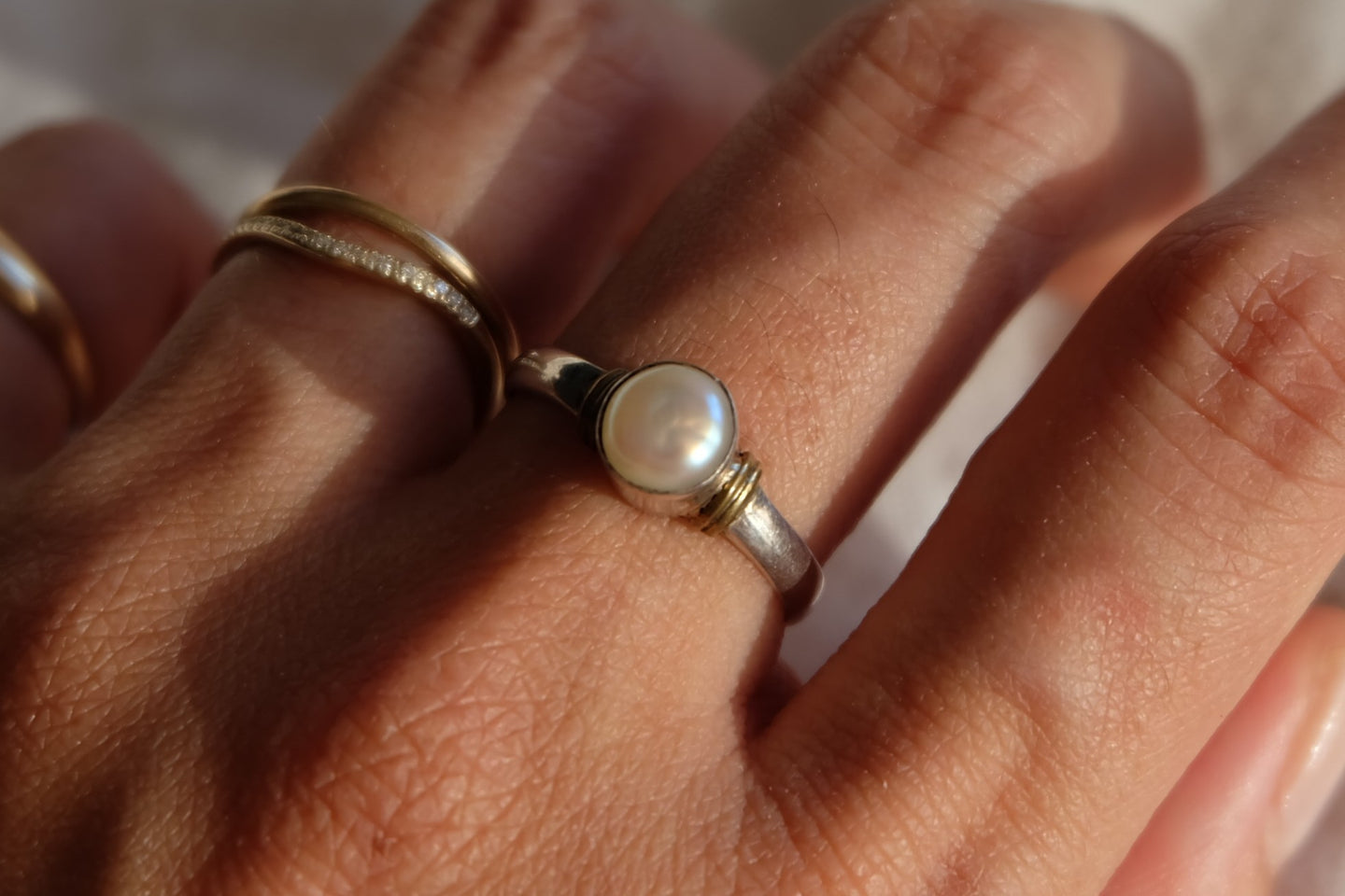 Silver Pearl Ring