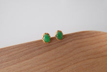 Load image into Gallery viewer, Oval Jadeite Studs

