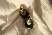 Load image into Gallery viewer, Jade Hoop Earrings
