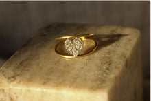 Load image into Gallery viewer, Gold Diamond Heart Ring
