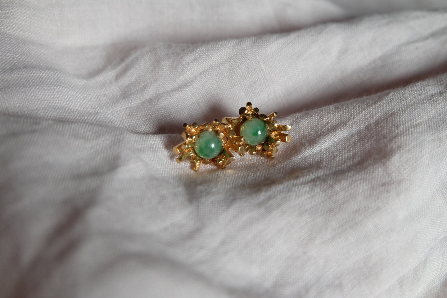 Gold Jadeite Earrings